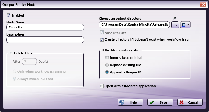 Cancelled Job Settings
