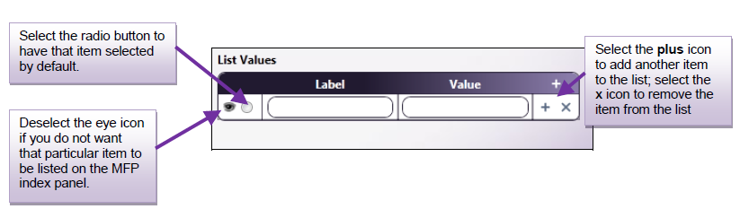 List Values