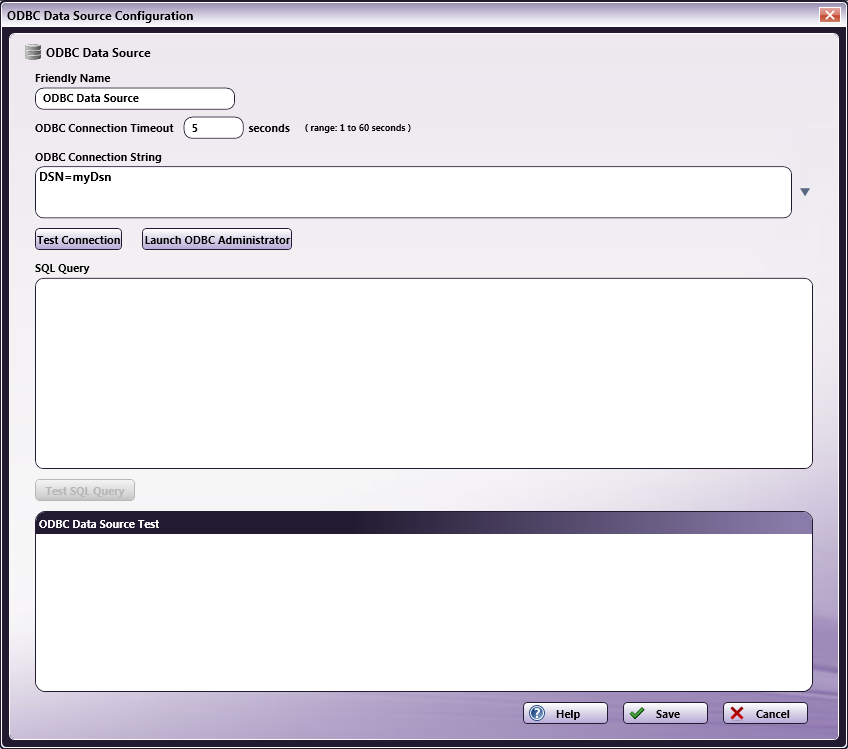 ODBC Database Configuration