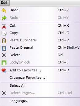 Edit menu