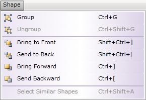 Shape menu