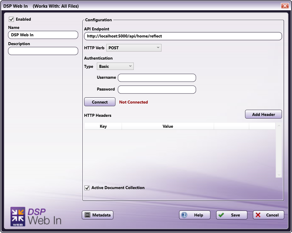 DSP Web In Node with API