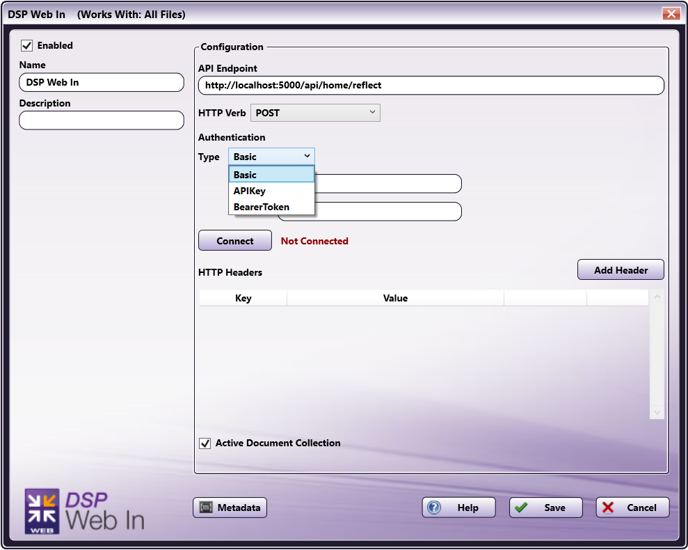 DSP Web In Node with Authentication
