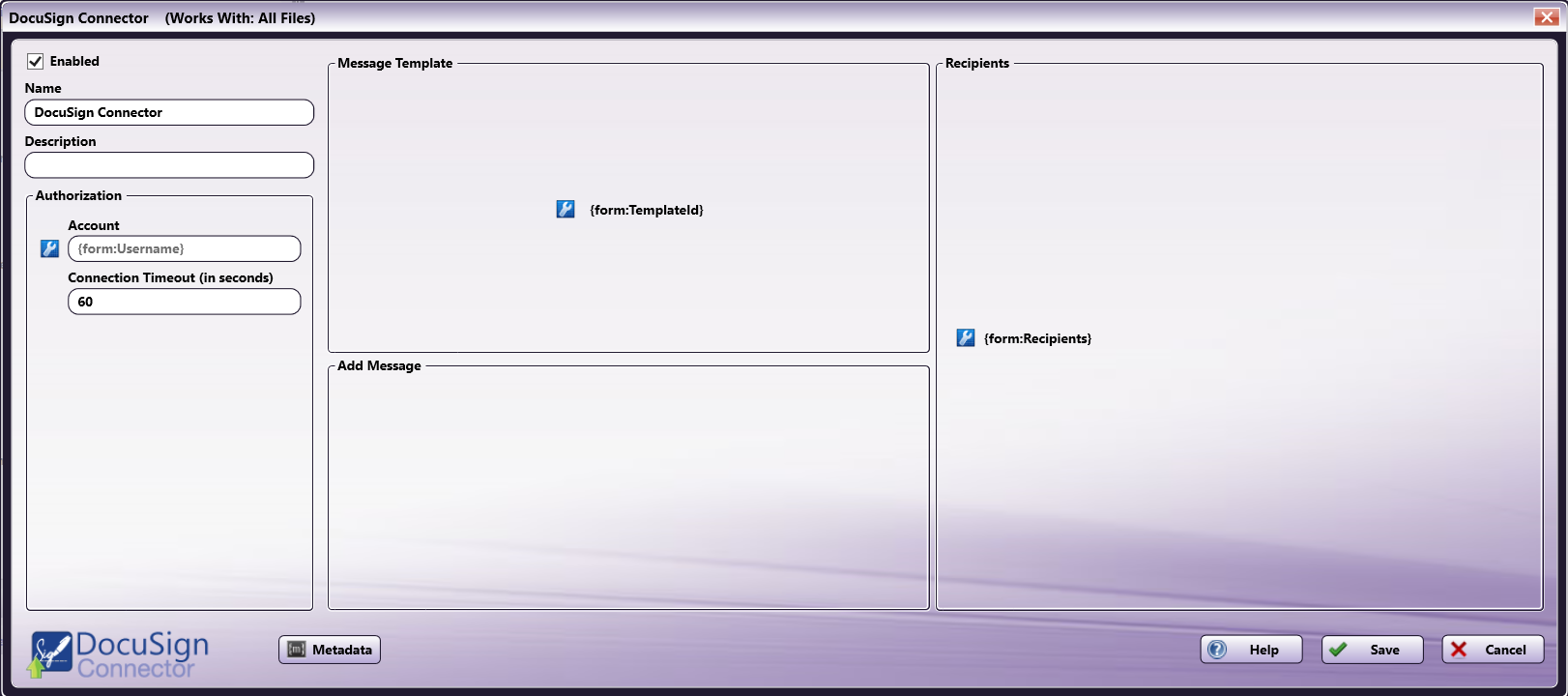 DocuSign Node with Index Form