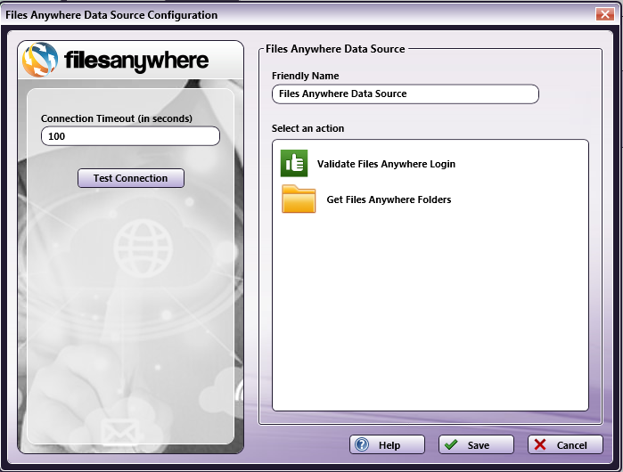 FilesAnywhere Data Source Configuration
