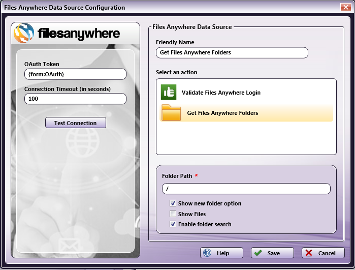 Get FilesAnywhere Folders