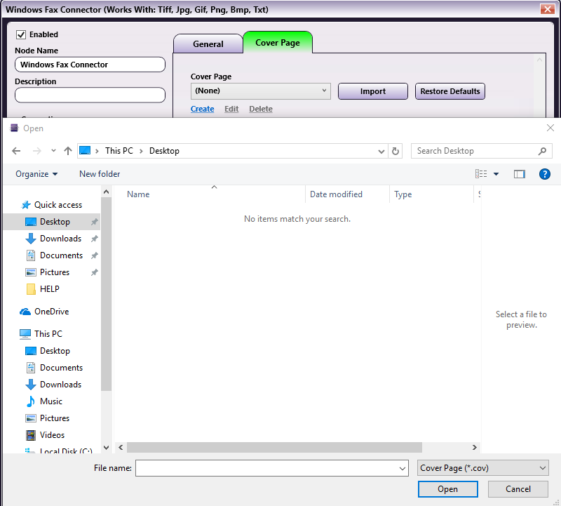 Cover Page Configuration