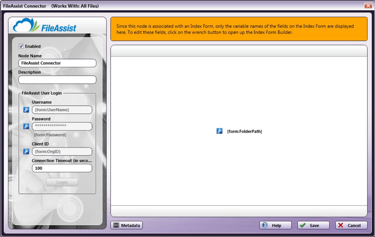 FileAssist Index Form