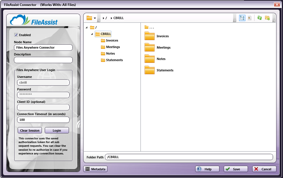 Selecting a  Folder