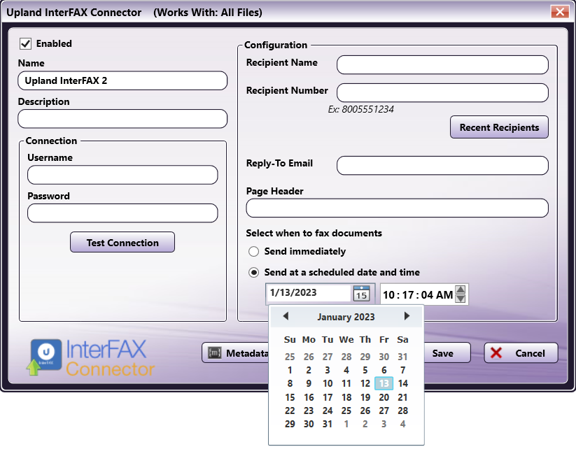 InterFAX Calendar