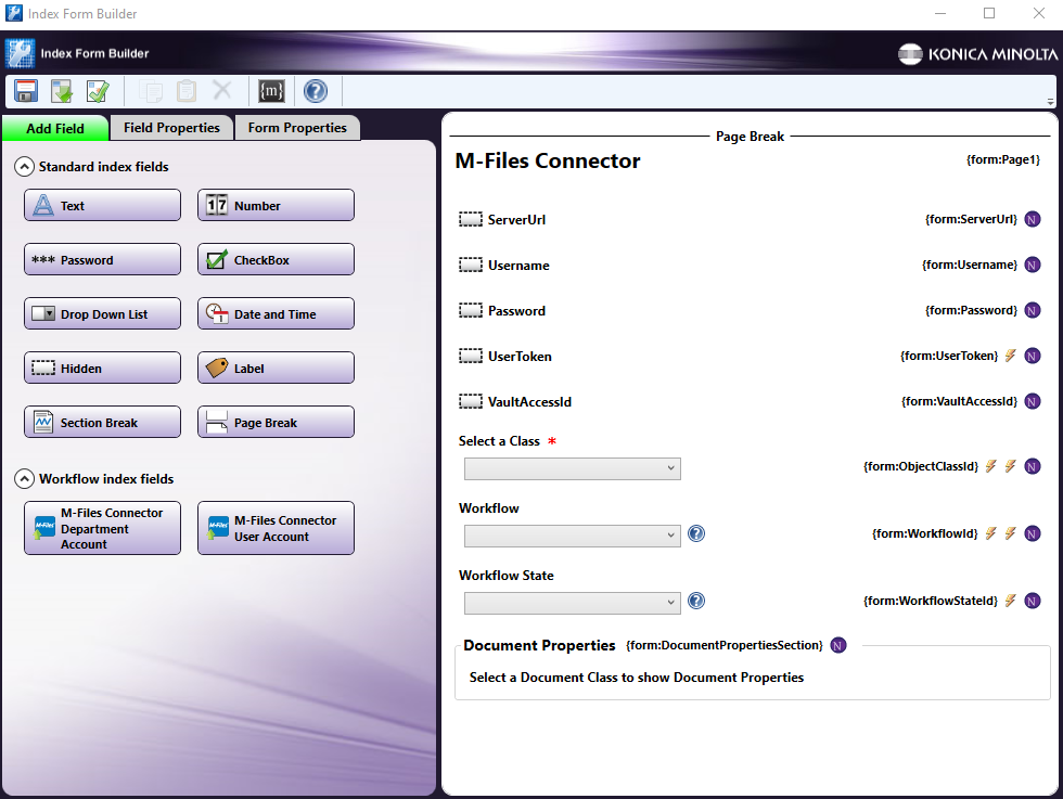Department or Service User Index Form Setup