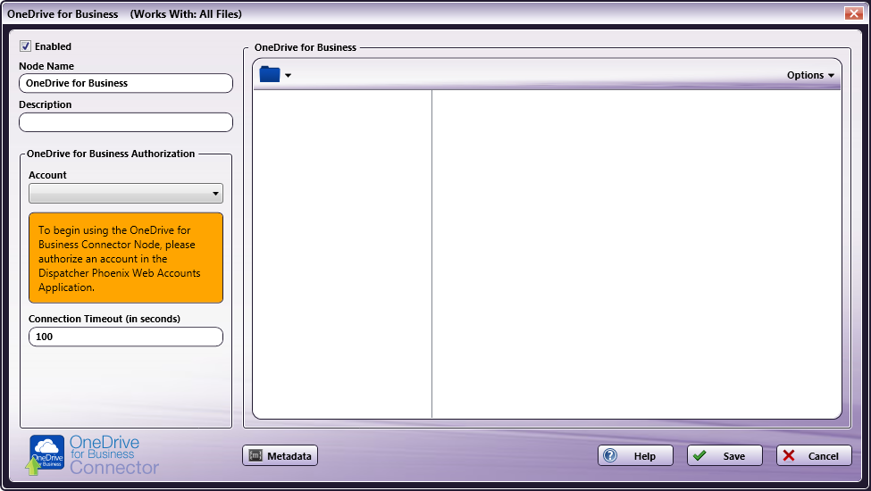 OneDrive for Business Connector node