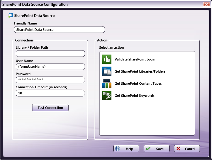 SharePoint Data Source Configuration