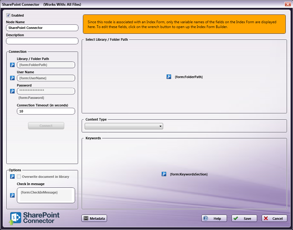 SharePoint Index Form