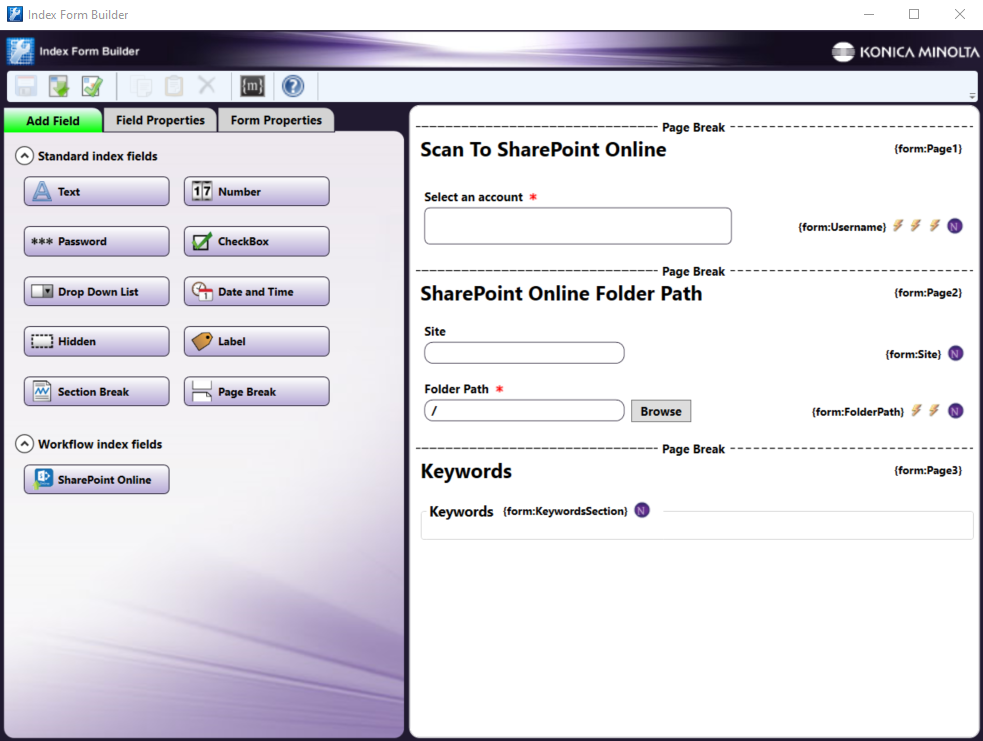 SharePoint Online Index Form
