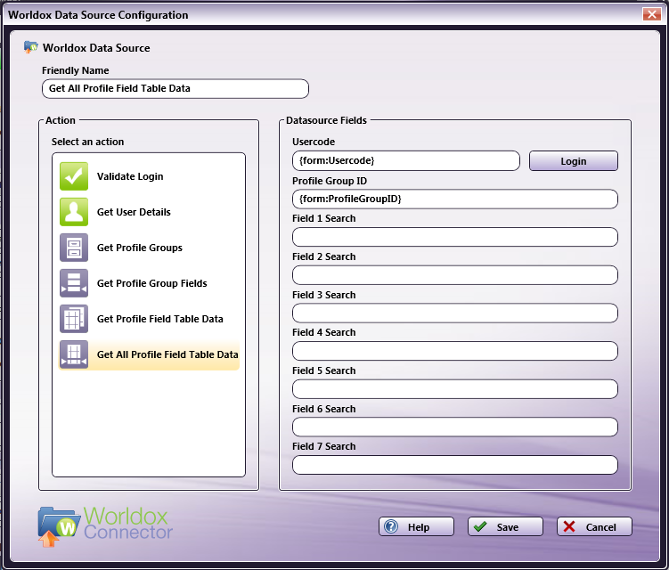 Worldox Data Source Configuration