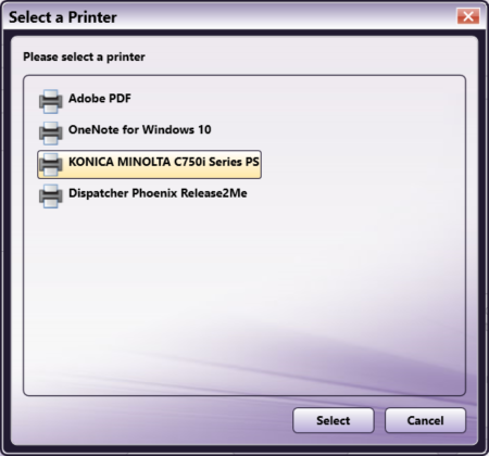 Select a Printer