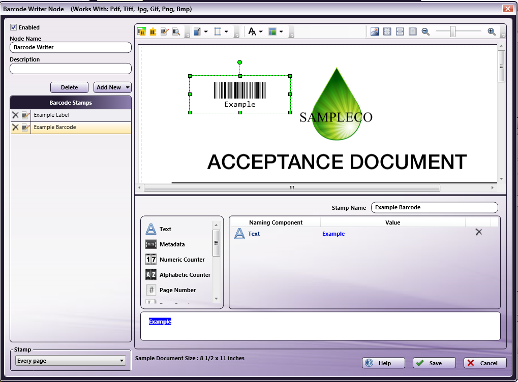 Barcode Writer Node