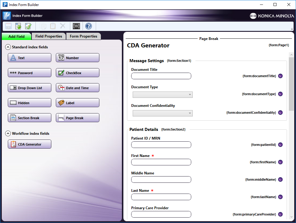 CDA Index Form