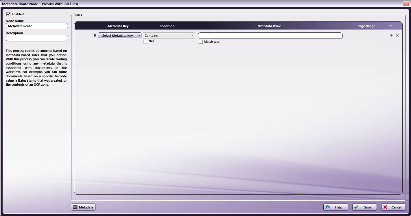 Metadata Route Node