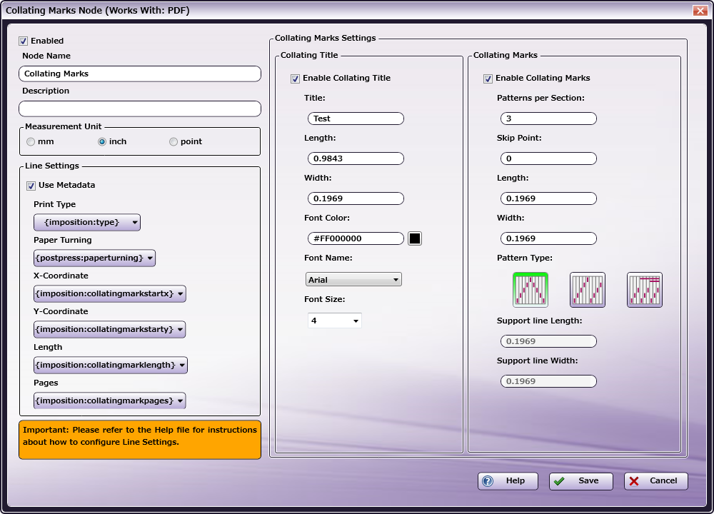 Collating Marks Node