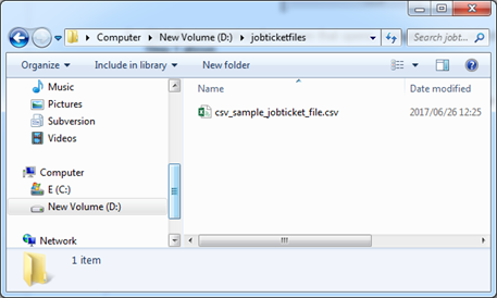 Job Ticket Parser: CSV Node