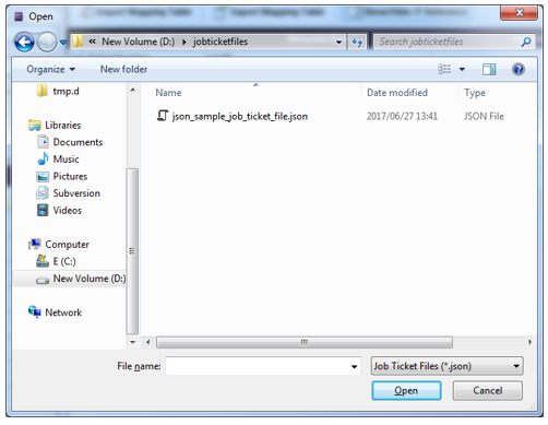 Job Ticket Parser: JSON Node