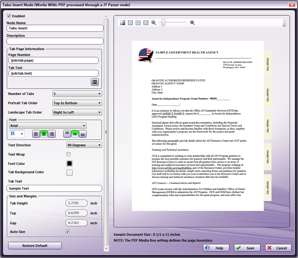 Tabs: Insert Node