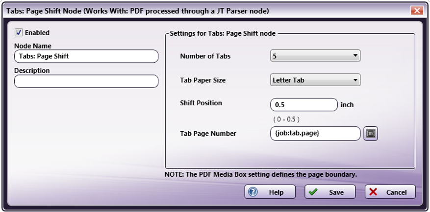 Tabs: Page Shift Node