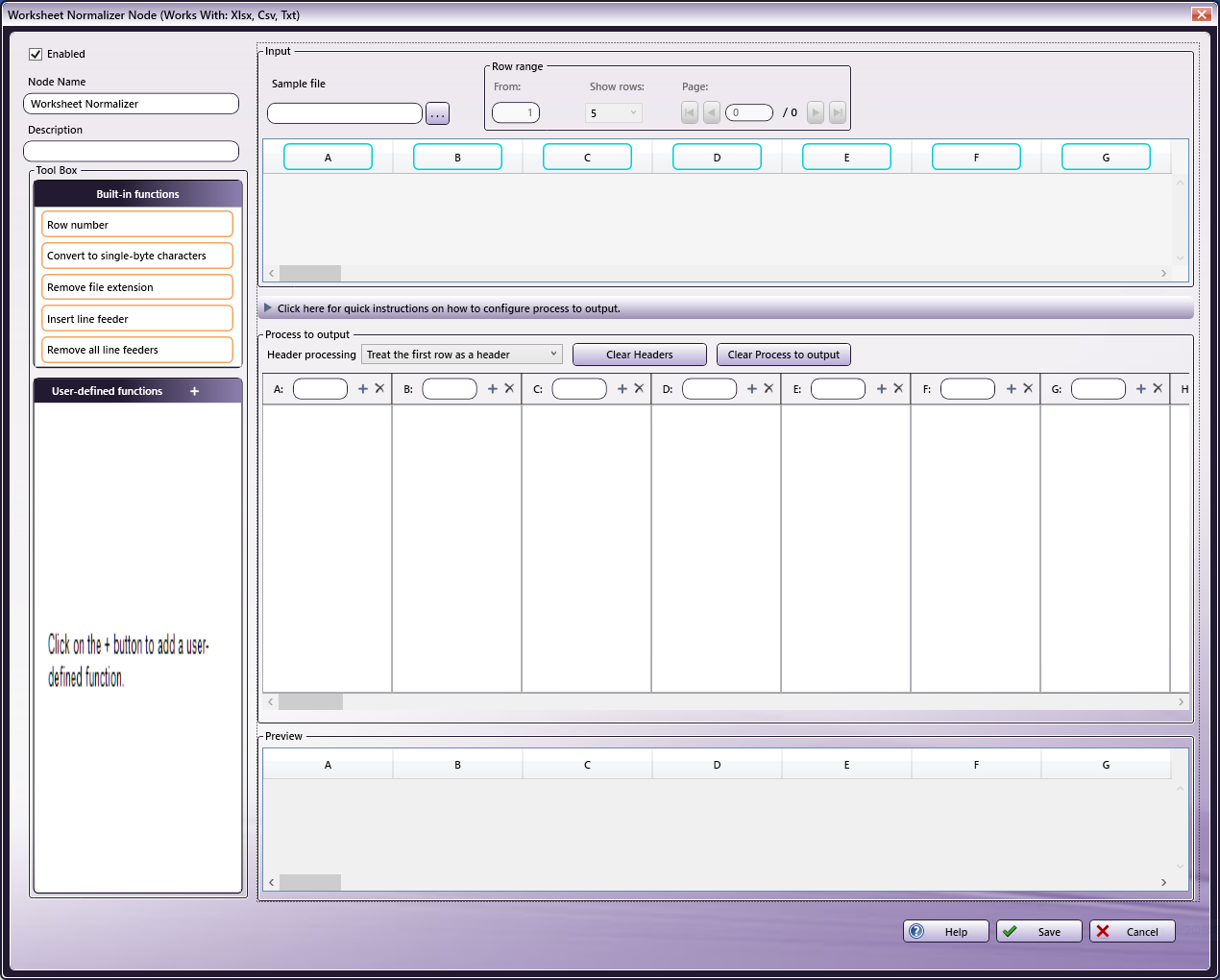 Worksheet Normalizer Node