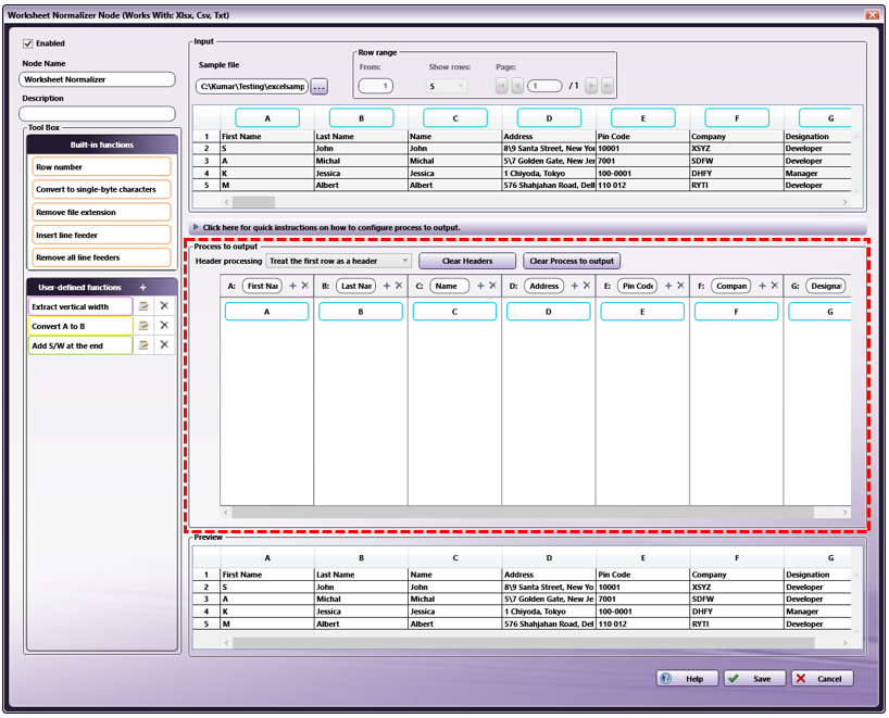 Worksheet Normalizer Node