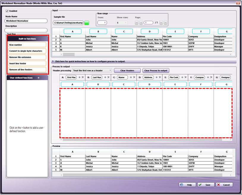 Worksheet Normalizer Node