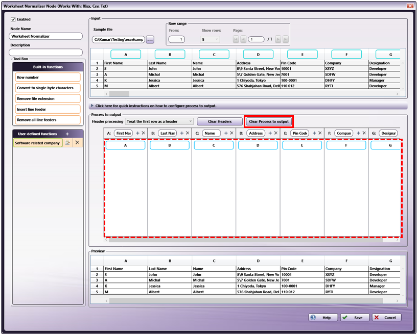 Worksheet Normalizer Node