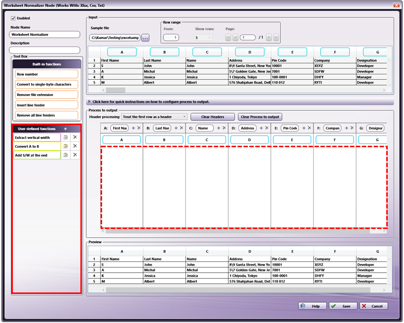 Worksheet Normalizer Node