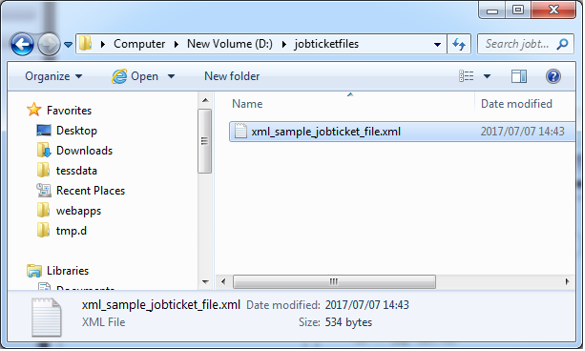 Job Ticket Generator: XML Node
