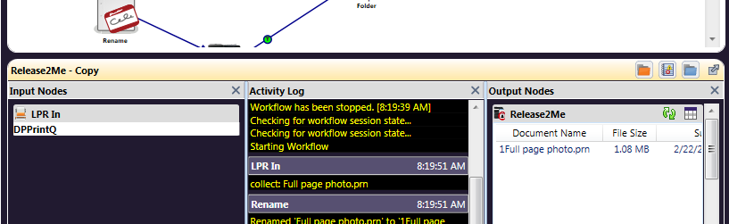 Release2Me Activity Panel