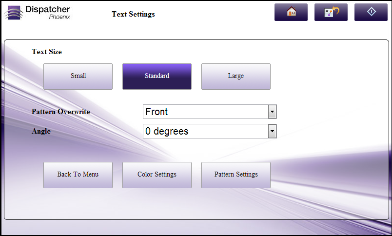 Text Settings at MFP
