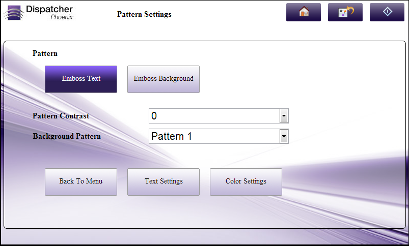 Pattern Settings at MFP