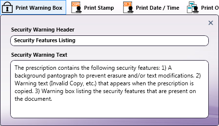 Print Warning Box