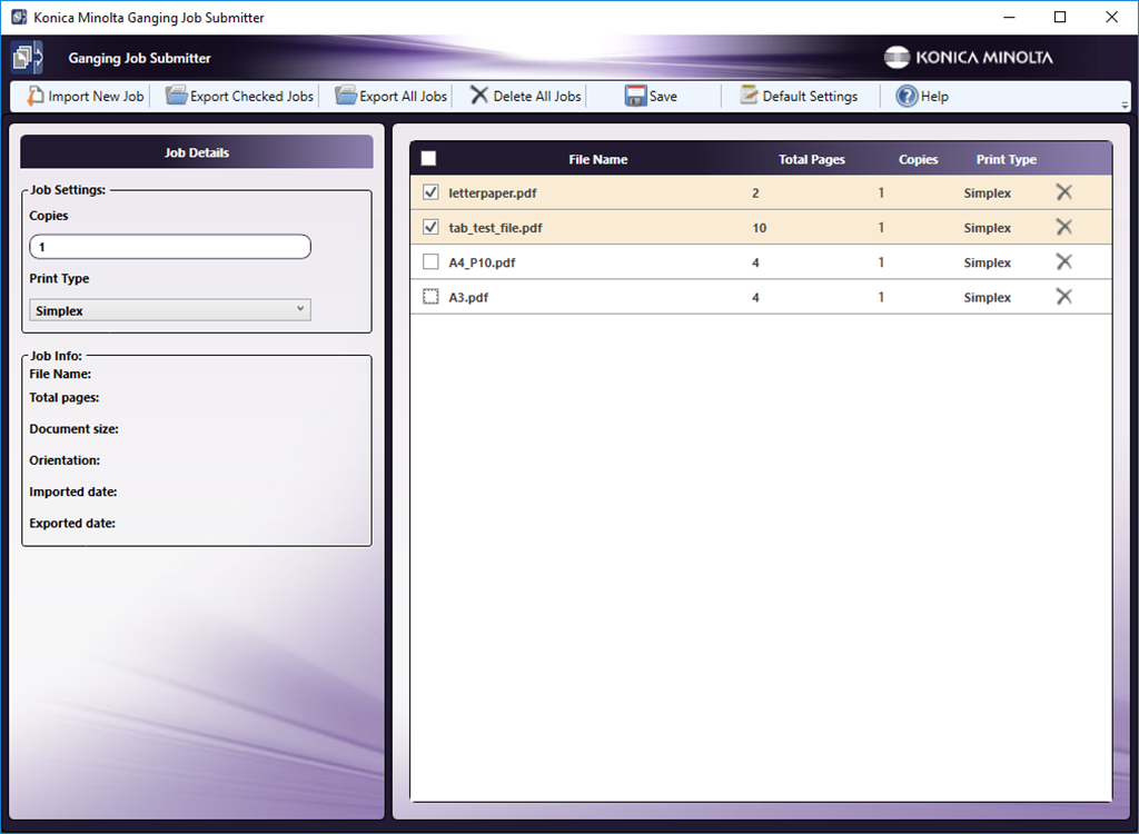 Basic Operation Procedure for the Ganging Job Submitter