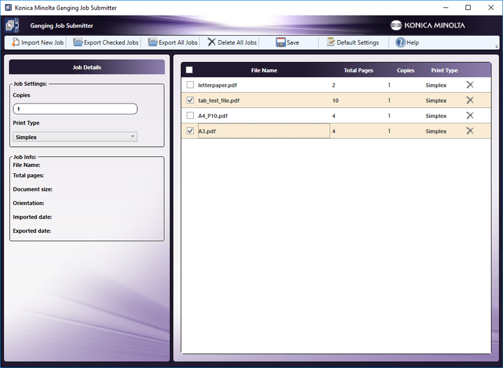 Basic Operation Procedure for the Ganging Job Submitter