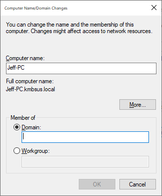 Connecting PC to Domain