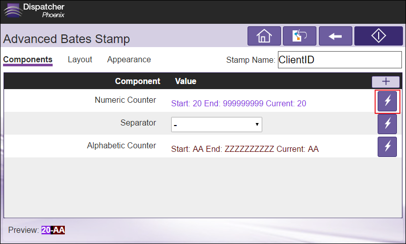 Customize Bates Stamps